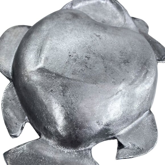 Vtg Fish Aluminum Pewter Serving Bowl Tray Platter Metal Fins Scales MCM - Picture 7 of 9